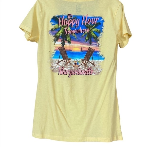 Las Vegas Margaritaville “It’s Happy Hour Somewhere”Yellow Tshirt Woman’s Size L - Picture 3 of 10